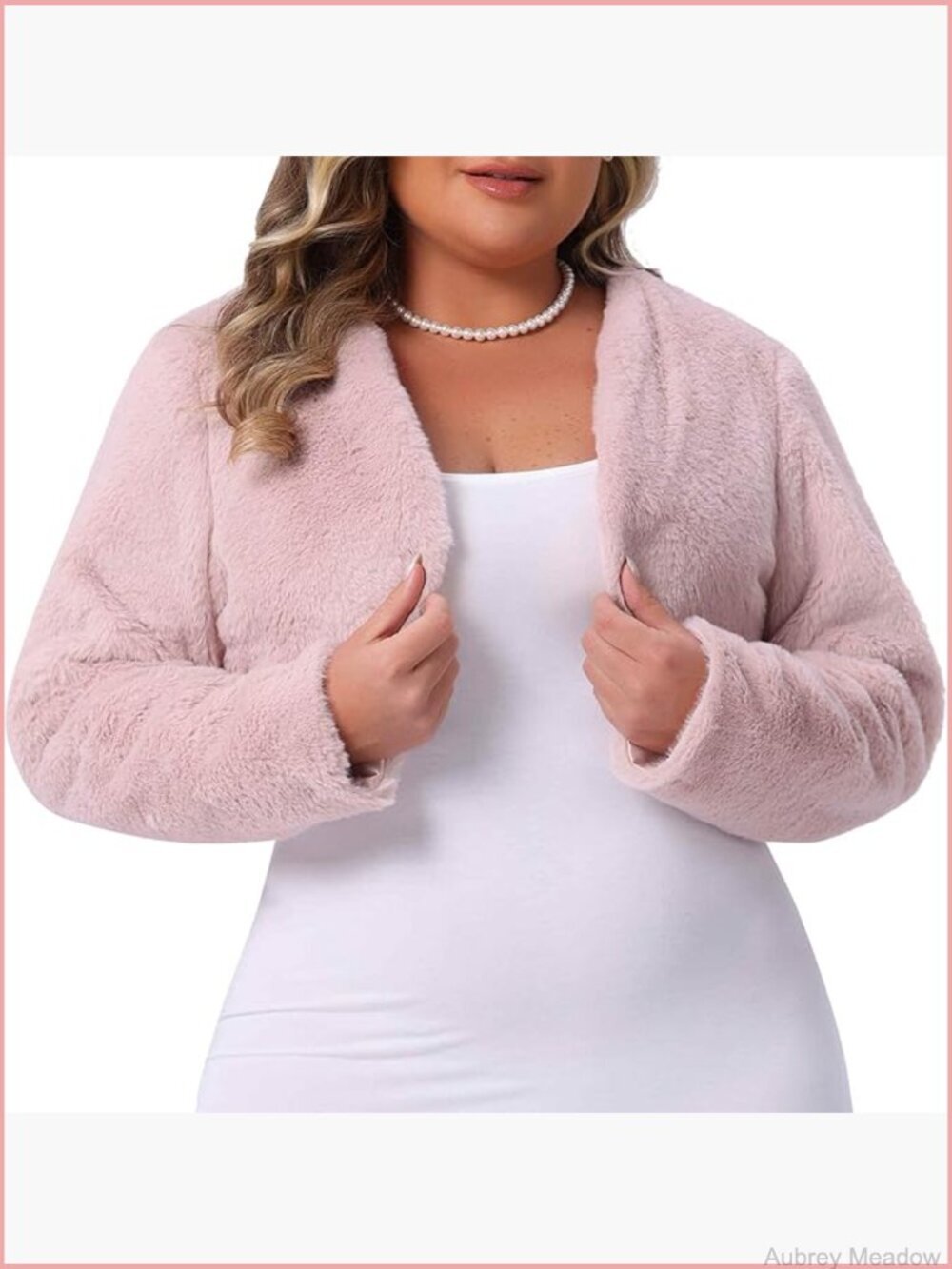 Plus Size Faux Fur Crop Jacket Open Front Bolero Wedding Party